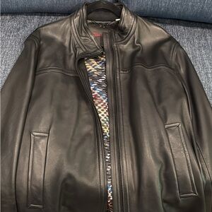 Robert Graham Black Leather Jacket